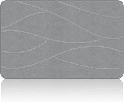 VEELOIM Stone Bath Mat, Diatomaceous Earth Bath Mat, Shower Mat Grey