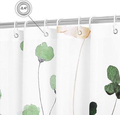 Gibelle Sage Green Beige Watercolor Floral Fabric Shower Curtain 72x72