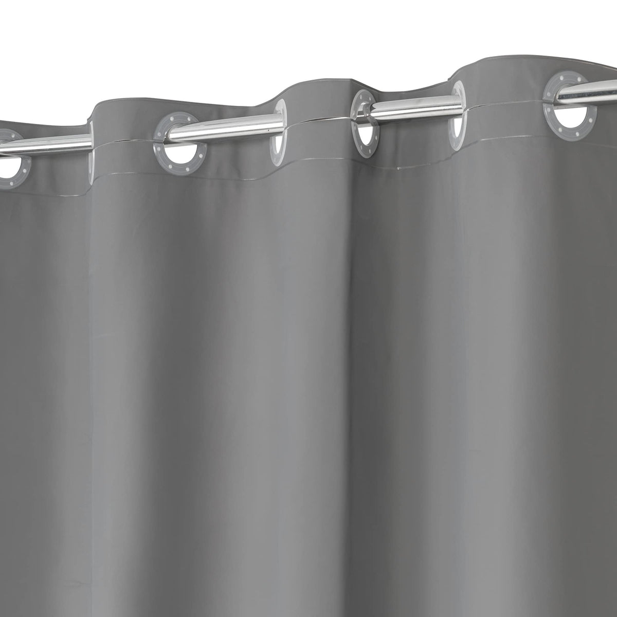 No Hook Shower Curtain or Liner, Standard Size 71 x 74, Pebble