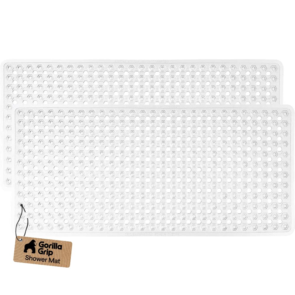 GORILLA GRIP Bath Tub Shower Mat, Bathtub Floor Liner, 35x16 White