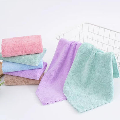 Premium Coral velvet Washcloths Set-5 Pack, Ultra Soft & Highly Absorbent Face Towels for Bath, Spa & Gym, Soft Feel Fingertip Towels Quick Drying Microfiber Hand Towel 29.5” x 13.8”Large Wash Cloths.
