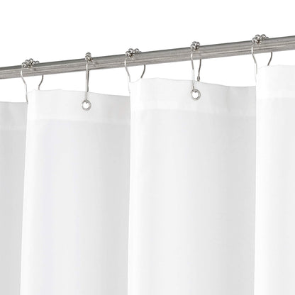 N&Y HOME Fabric Shower Curtain Liner with Magnets Standard Size, White