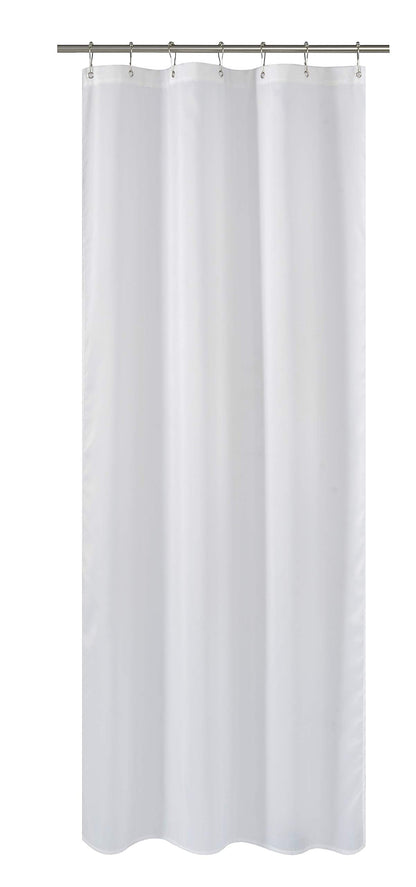 N&Y HOME Fabric Shower Curtain Liner with Magnets Standard Size, White