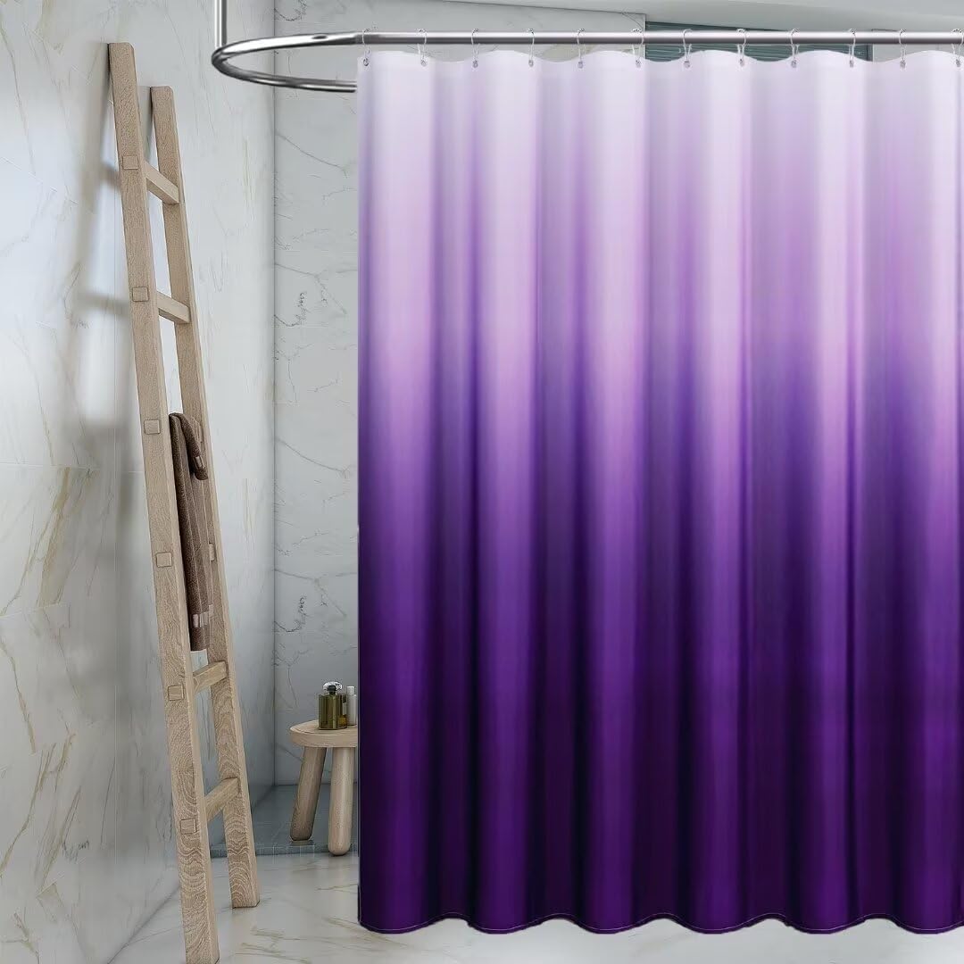 TIKABC Black Shower Curtain Liner, 4G PEVA Shower Liner, Plastic Waterproof Shower Curtains, 72x72 inch with Grommet Holes 3 Magnetic Weights(Black)