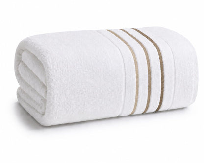 Bath Towels Set for Bathroom – Luxury 6-Piece Cotton Towels, Soft Absorbent & Quick Dry, 600 GSM Bath Towels for Bathroom, Hotel Spa Quality (White/Charcoal, 6- Bath Towel Set)