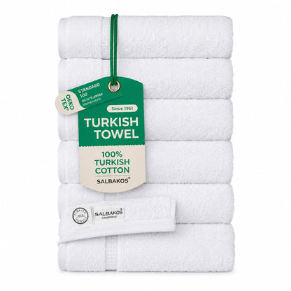SALBAKOS 4-Piece 100% Turkish Cotton Bath Towels, 27x54 inch, White