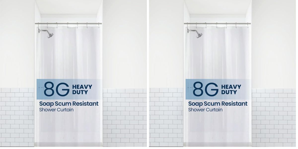 LiBa Shower Curtain PEVA 8G, 72x72 Inch Waterproof White