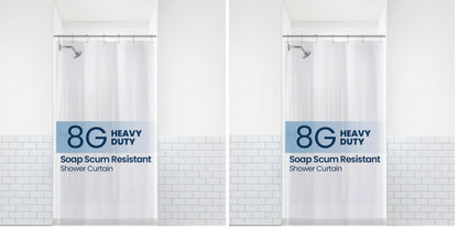 LiBa Shower Curtain PEVA 8G, 72x72 Inch Waterproof White