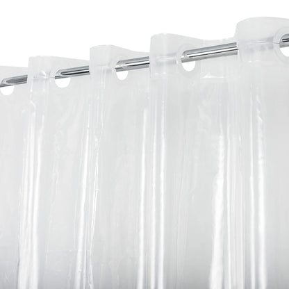 No Hook Shower Curtain or Liner, Standard Size 71 x 74, Pebble