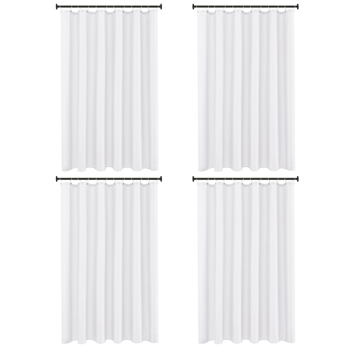 Fabric Shower Curtain Liner 72x72 Inch-White Standard Size Shower Liners
