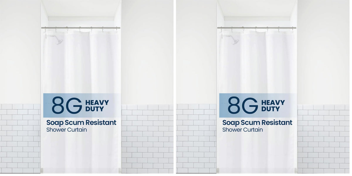 LiBa Shower Curtain PEVA 8G, 72x72 Inch Waterproof White