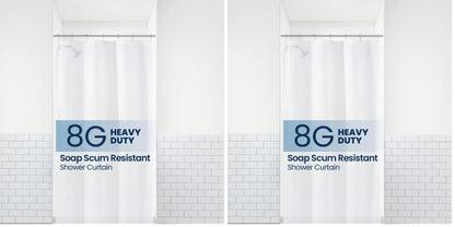 LiBa Shower Curtain PEVA 8G, 72x72 Inch Waterproof White