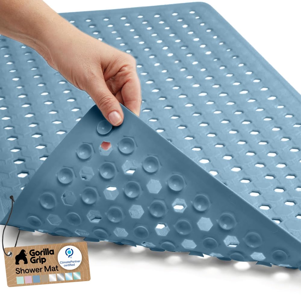 GORILLA GRIP Bath Tub Shower Mat, Bathtub Floor Liner, 35x16 White