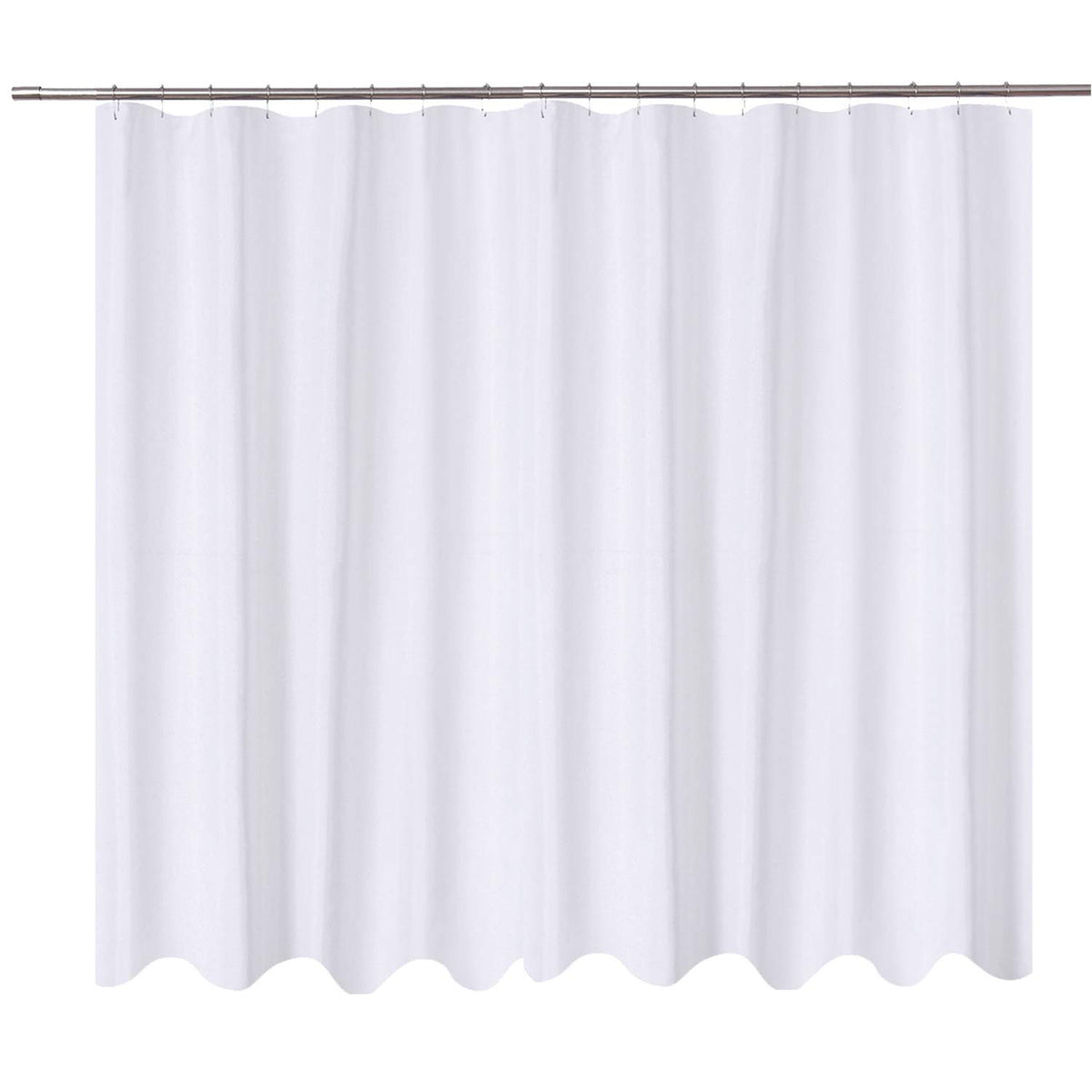 N&Y HOME Fabric Shower Curtain Liner with Magnets Standard Size, White