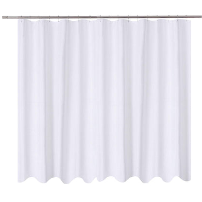 N&Y HOME Fabric Shower Curtain Liner with Magnets Standard Size, White