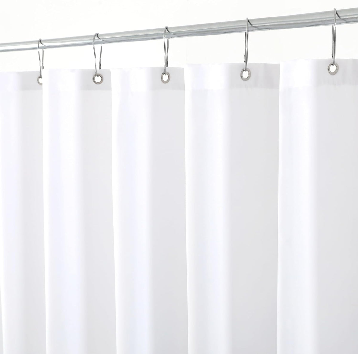 Fabric Shower Curtain Liner 72x72 Inch-White Standard Size Shower Liners