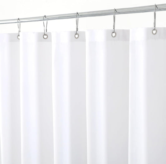 Fabric Shower Curtain Liner 72x72 Inch-White Standard Size Shower Liners