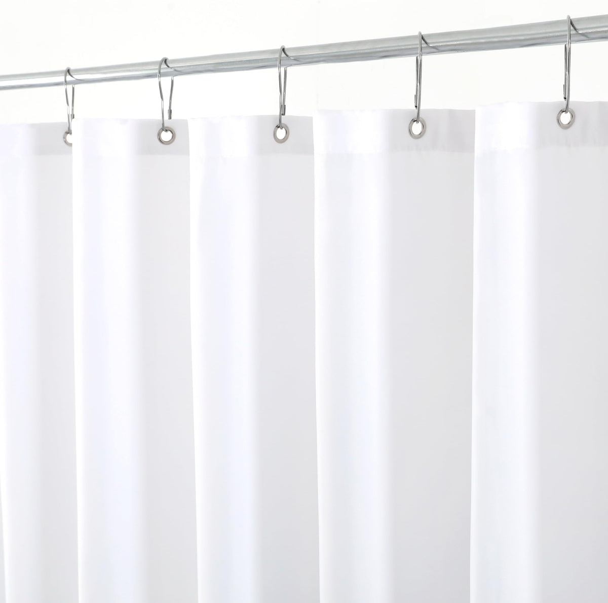 Fabric Shower Curtain Liner 72x72 Inch-White Standard Size Shower Liners