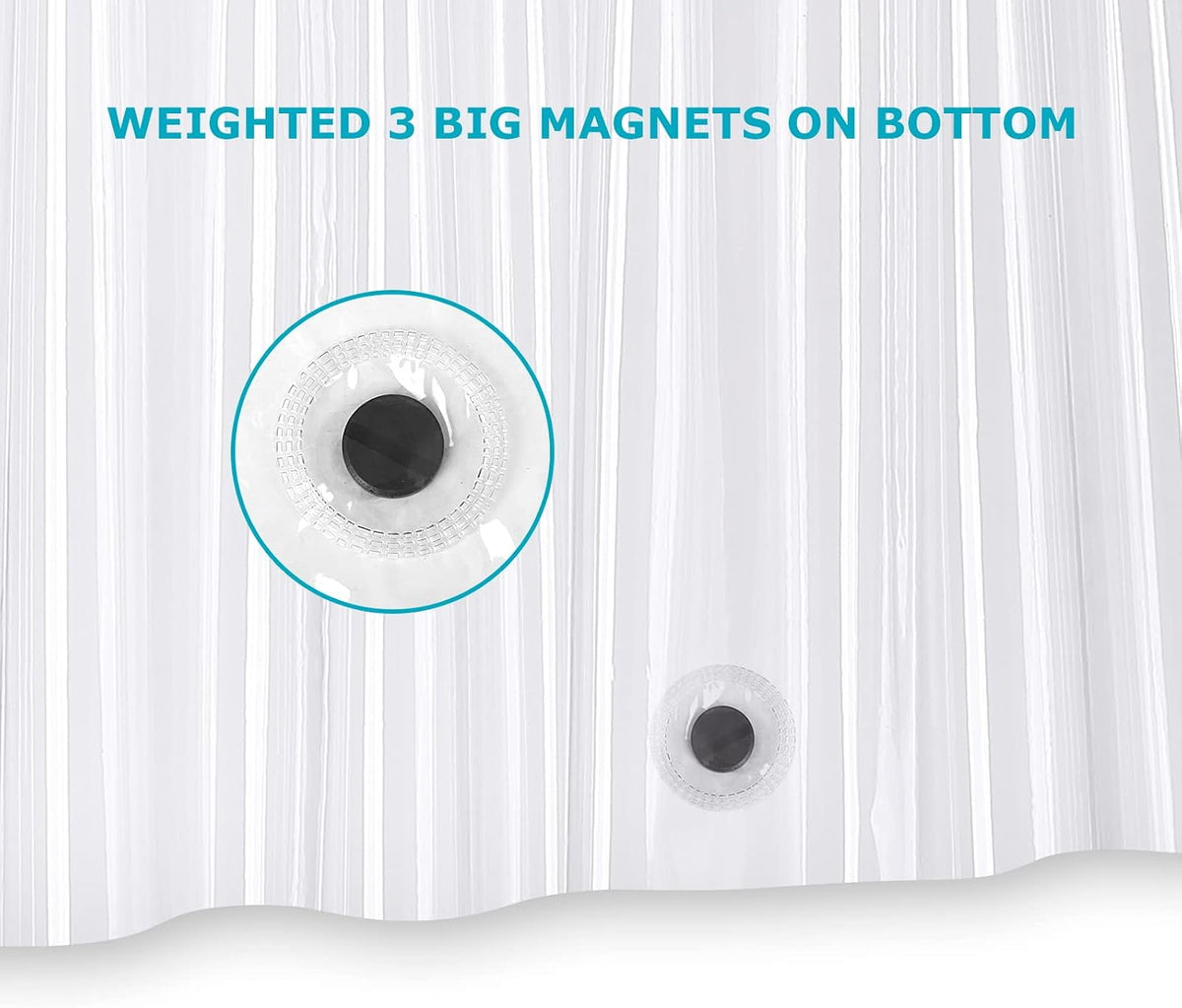 White Shower Curtain Liner,72 x 84 Inches Vinyl 10 G Heavy Duty Plastic Shower Curtain,Waterproof Weighted Bathroom Shower Liner