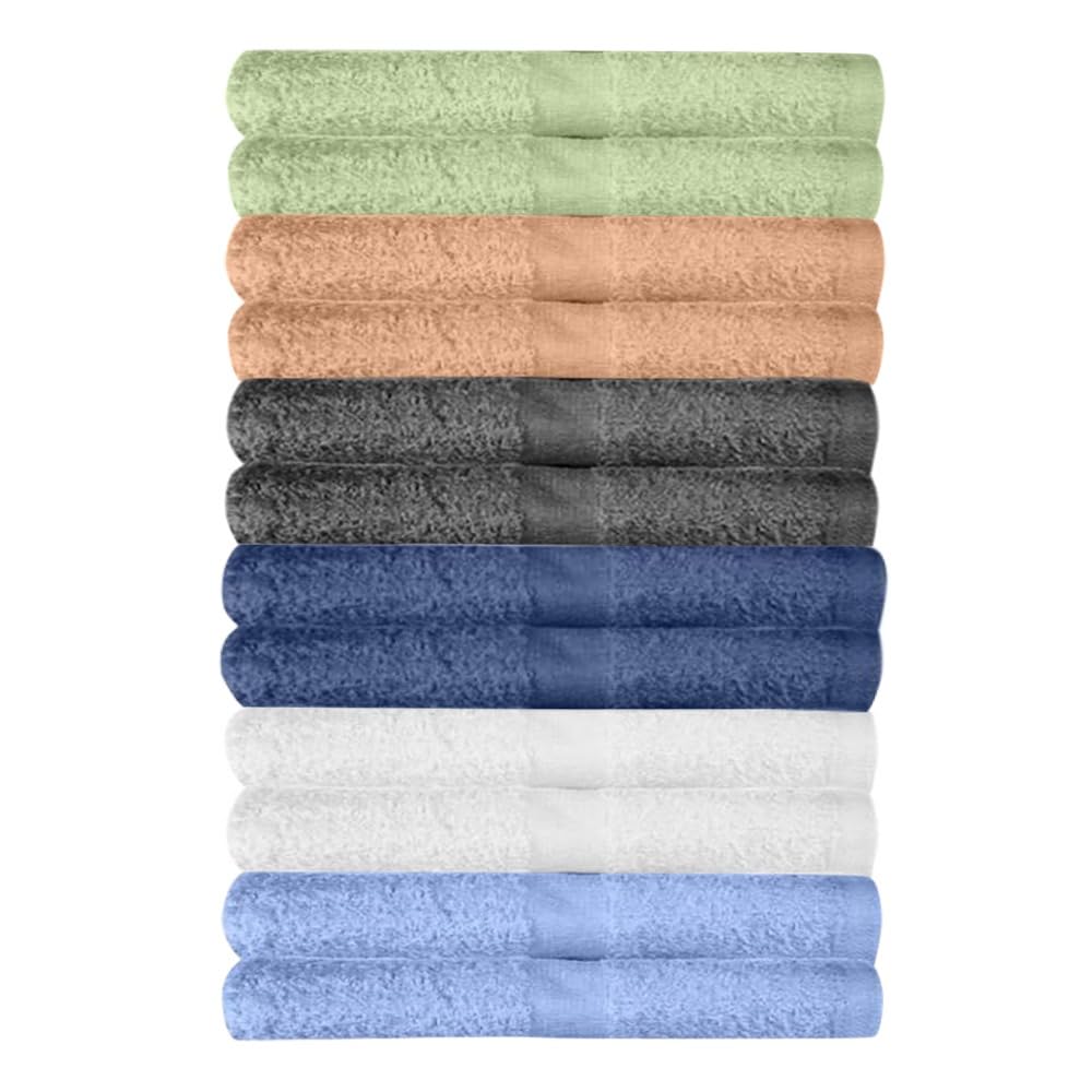 KAHAF Collection 6-Pack Bath Towels - Lightweight - Extra Absorbent - 100% Cotton - Shower towels (Multi, 27 inchesx54 inches)