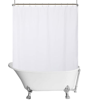 N&Y HOME Fabric Shower Curtain Liner with Magnets Standard Size, White