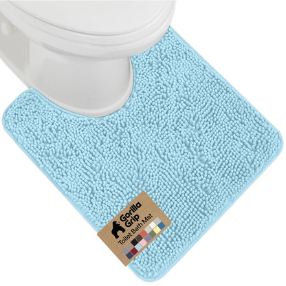 GORILLA GRIP Bath Rug Mat for Bathroom, Absorbent Chenille, 24x17 Gray