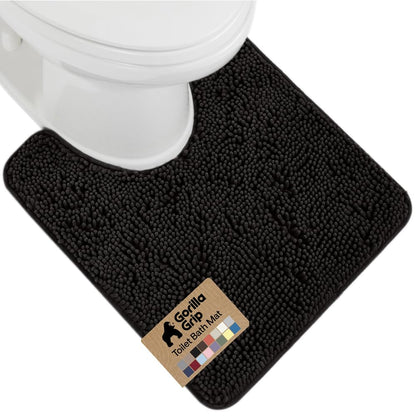 GORILLA GRIP Bath Rug Mat for Bathroom, Absorbent Chenille, 24x17 Gray