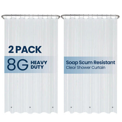 LiBa Shower Curtain PEVA 8G, 72x72 Inch Waterproof White
