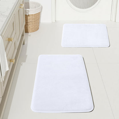 HUXMEYSON Bathroom Rugs Sets 3 Piece, Non-Slip & Quick Dry Bath Mat Set, Ultra Soft Velvet Bath Rugs for Bathroom, Toilet and Shower Floor, Grey