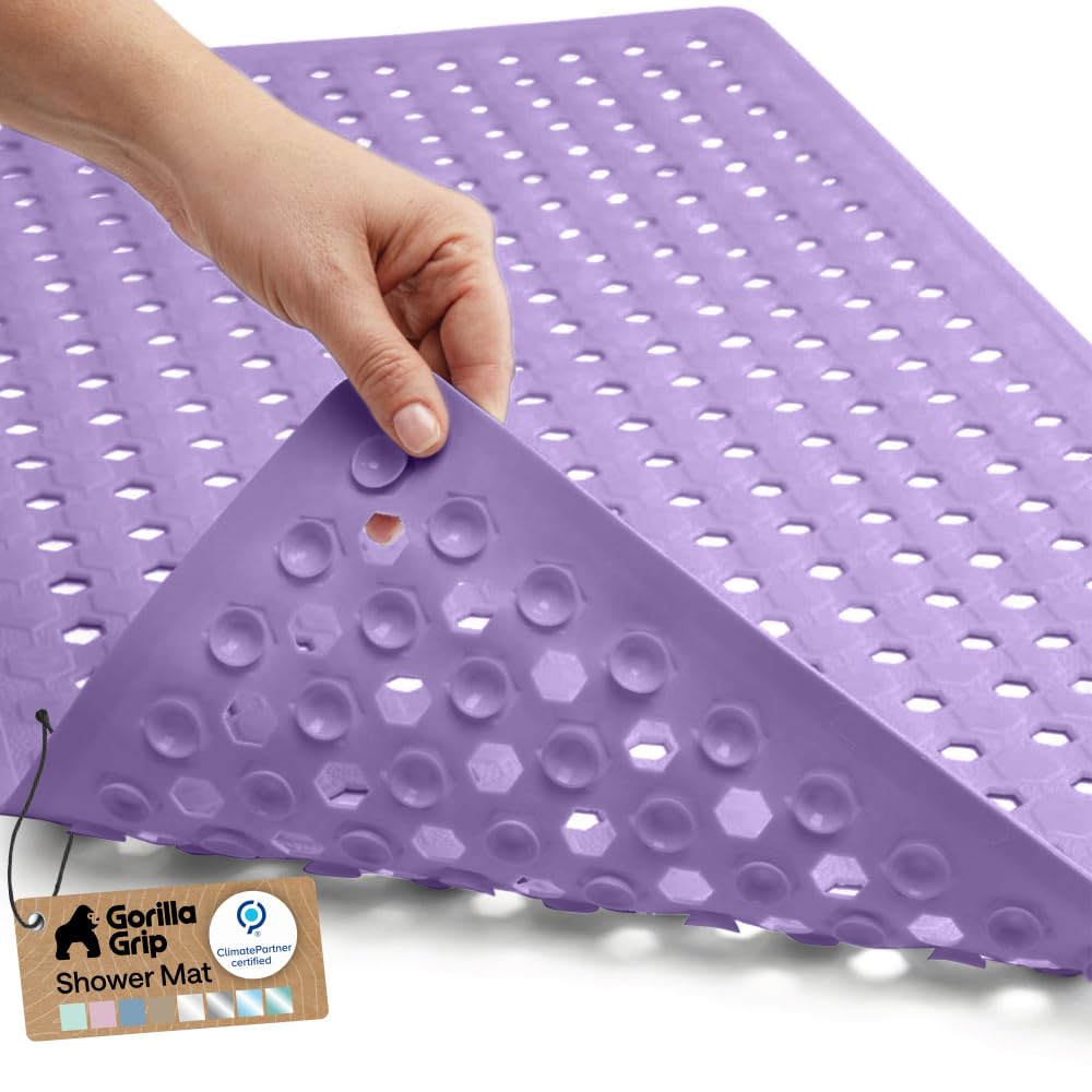GORILLA GRIP Bath Tub Shower Mat, Bathtub Floor Liner, 35x16 White