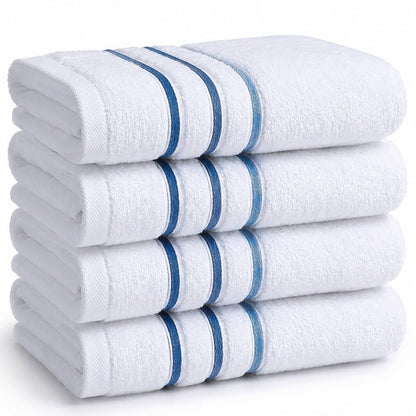 Bath Towels Set for Bathroom – Luxury 6-Piece Cotton Towels, Soft Absorbent & Quick Dry, 600 GSM Bath Towels for Bathroom, Hotel Spa Quality (White/Charcoal, 6- Bath Towel Set)