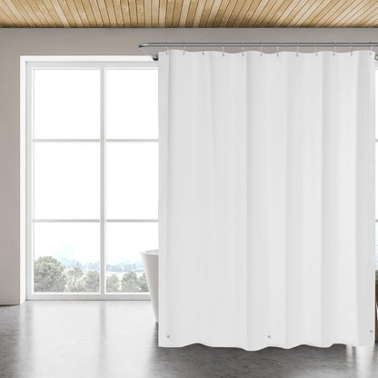 TIKABC Black Shower Curtain Liner, 4G PEVA Shower Liner, Plastic Waterproof Shower Curtains, 72x72 inch with Grommet Holes 3 Magnetic Weights(Black)