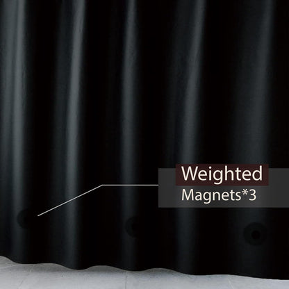 TIKABC Black Shower Curtain Liner, 4G PEVA Shower Liner, Plastic Waterproof Shower Curtains, 72x72 inch with Grommet Holes 3 Magnetic Weights(Black)