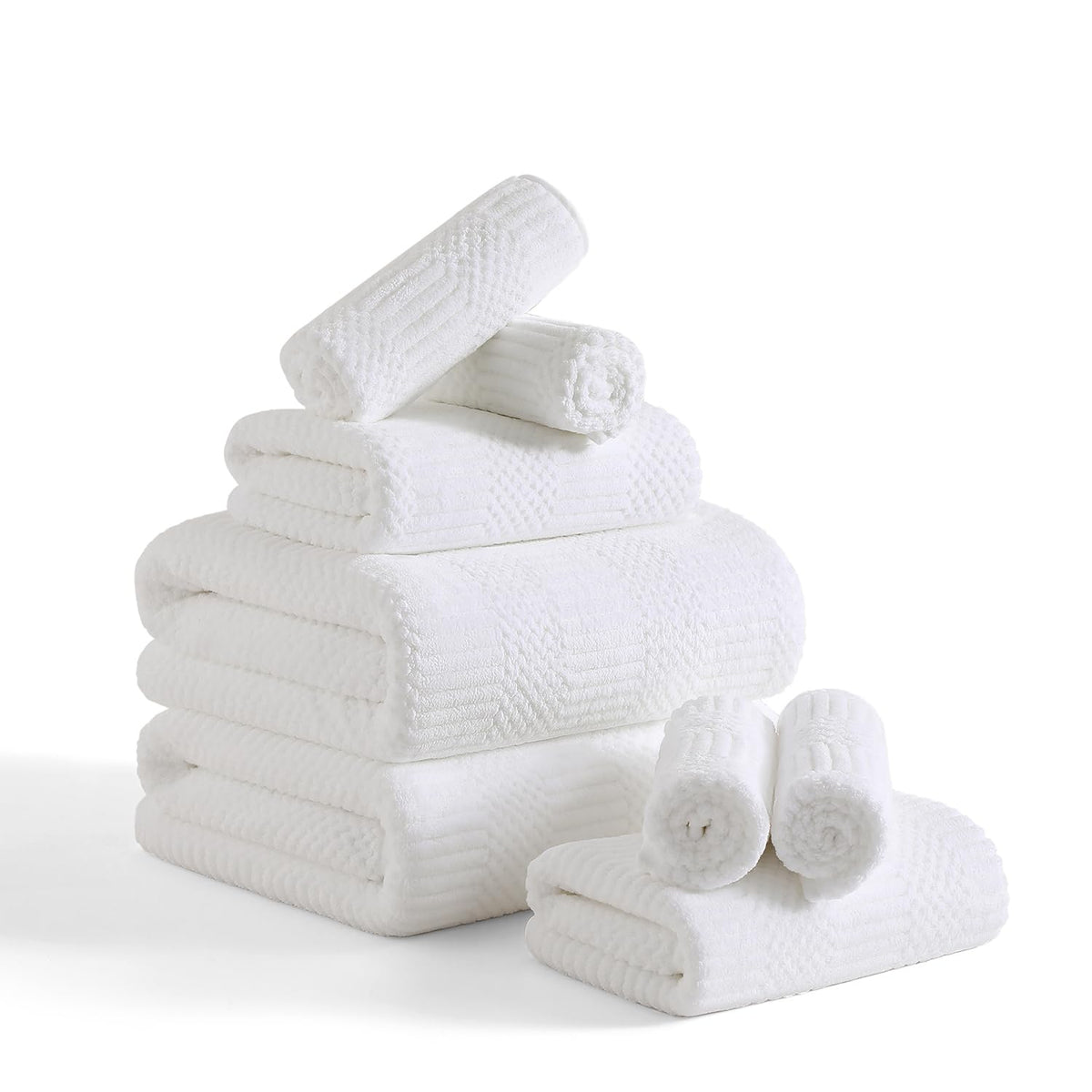Ycosy 8-Piece Bath Towels Set,2 Oversized Bath Sheet,2 Hand Towels and 4 Washcloths - 600 GSM Soft Microfiber Highly Absorbent Quick Dry Shower Towel Collection for Bathroom Hotel and Spa,Mint Green