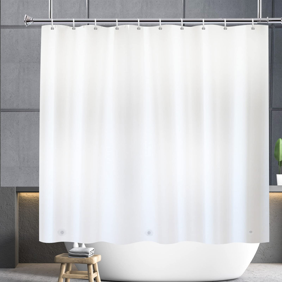 YISURE Short Shower Curtain Liner 48 Inch Length, Clear Peva for Walkin Tub