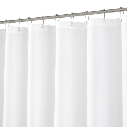N&Y HOME Fabric Shower Curtain Liner with Magnets Standard Size, White