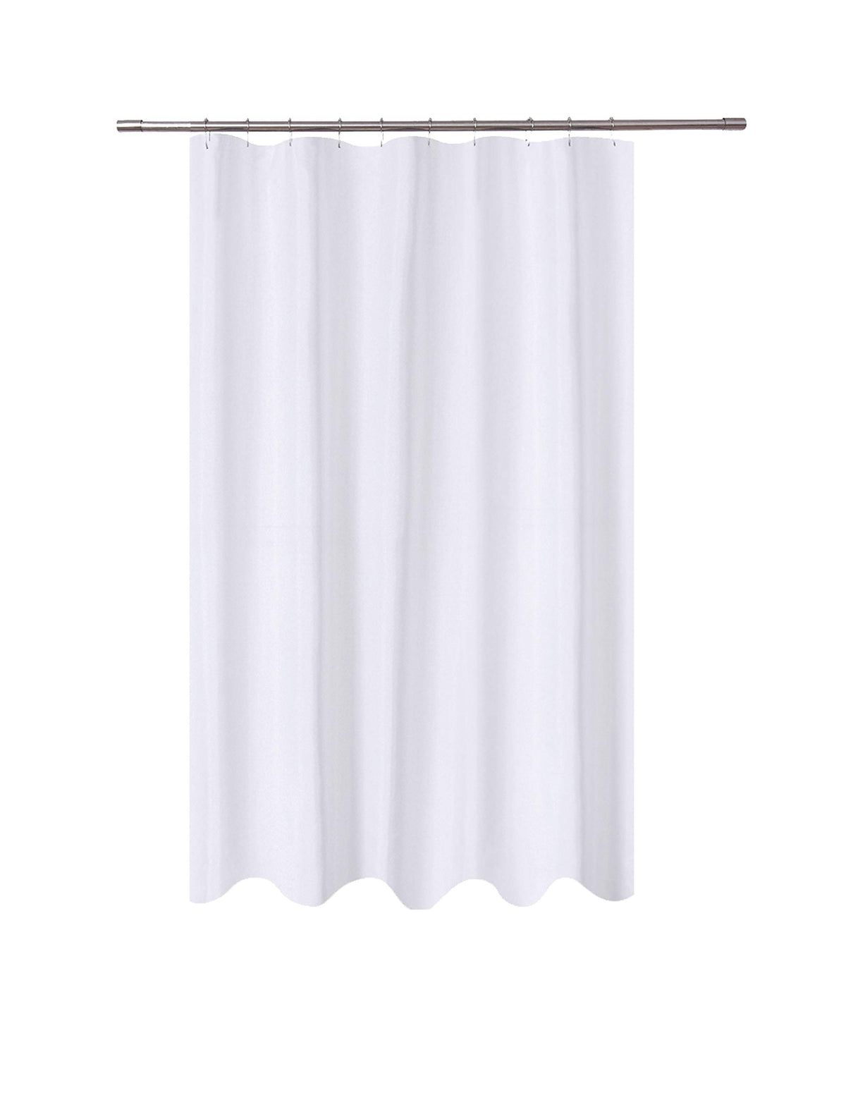 N&Y HOME Fabric Shower Curtain Liner with Magnets Standard Size, White