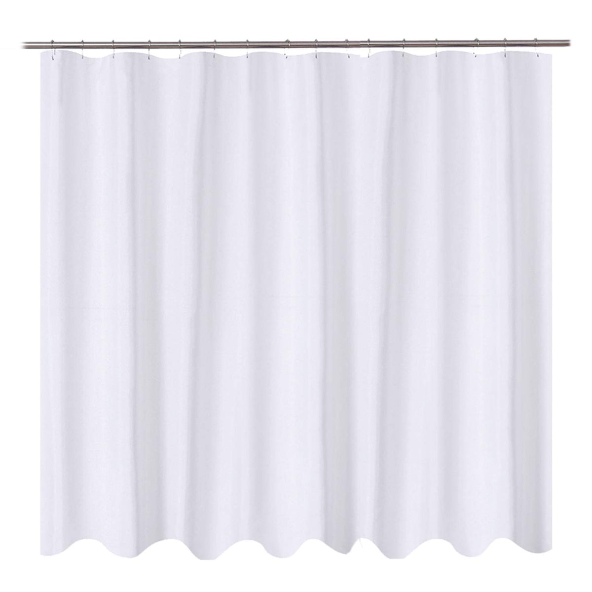 N&Y HOME Fabric Shower Curtain Liner with Magnets Standard Size, White