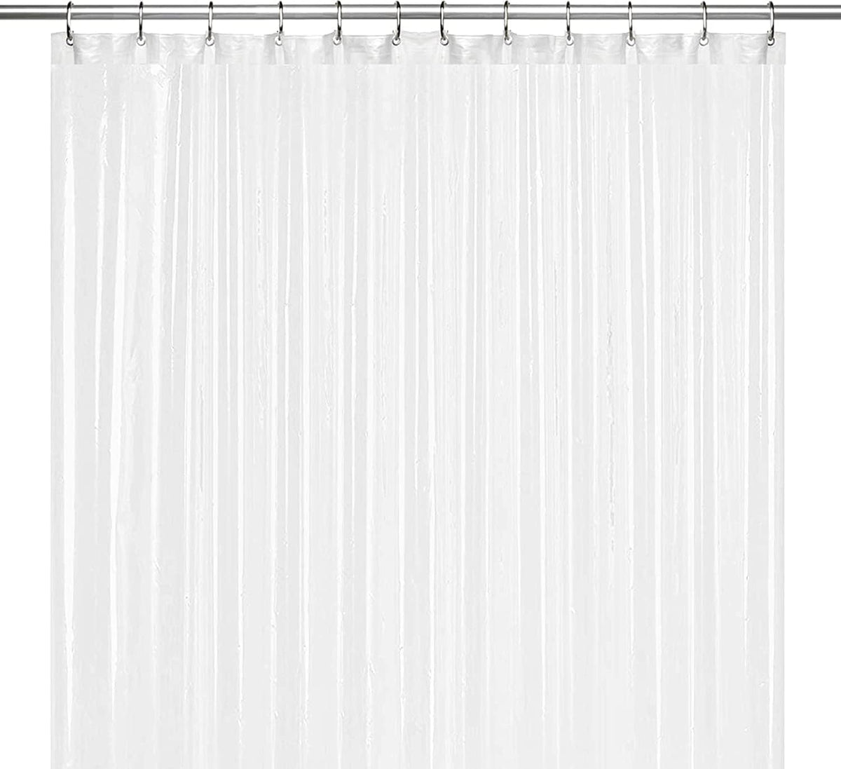 LiBa Shower Curtain PEVA 8G, 72x72 Inch Waterproof White