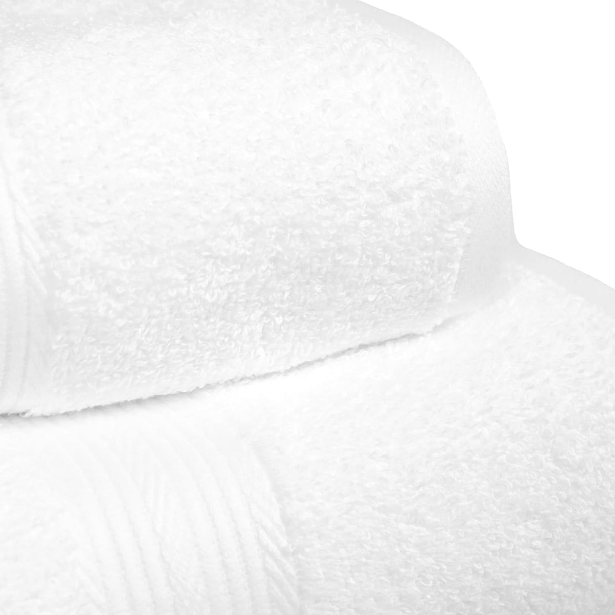 Amazon Basics 6-Piece Oversized Highly Absorbent Fade-Resistant Towel Set, 100% Cotton Towels for Bathroom, Soft, 2 Bath Towels, 2 Hand Towels, 2 Washcloths, White