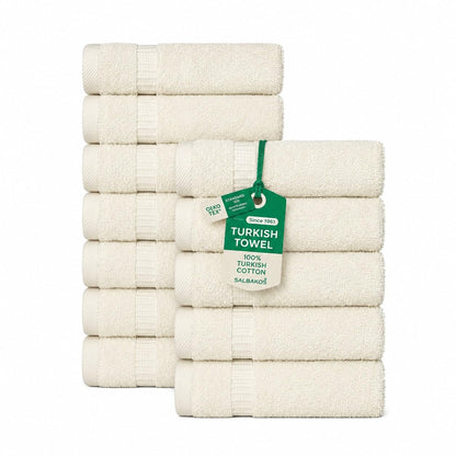SALBAKOS 4-Piece 100% Turkish Cotton Bath Towels, 27x54 inch, White