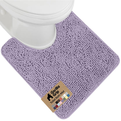 GORILLA GRIP Bath Rug Mat for Bathroom, Absorbent Chenille, 24x17 Gray