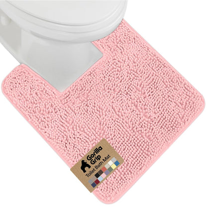 GORILLA GRIP Bath Rug Mat for Bathroom, Absorbent Chenille, 24x17 Gray