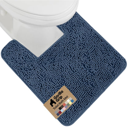 GORILLA GRIP Bath Rug Mat for Bathroom, Absorbent Chenille, 24x17 Gray