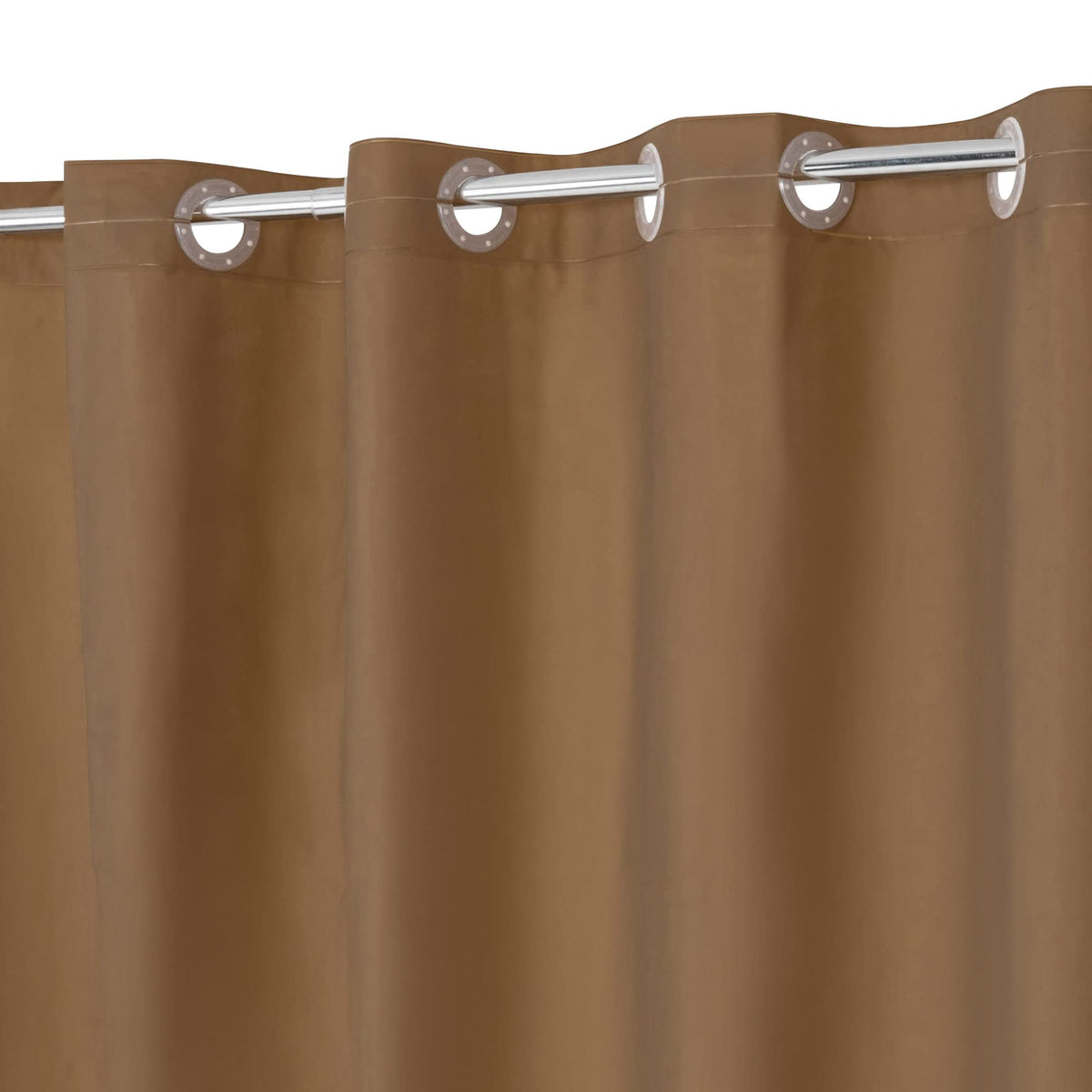 No Hook Shower Curtain or Liner, Standard Size 71 x 74, Pebble