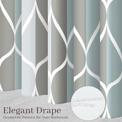 Gelbchu Grey Blend Geometric Shower Curtain for Bathroom, 72x72 Inch