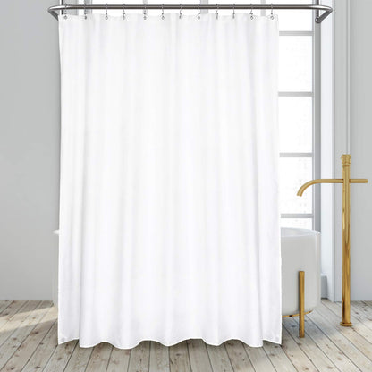 N&Y HOME Fabric Shower Curtain Liner with Magnets Standard Size, White