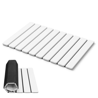 AWW Foldable Stone Bath Mat, Diatomaceous, 23.6"x15.5", Grey