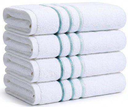 Bath Towels Set for Bathroom – Luxury 6-Piece Cotton Towels, Soft Absorbent & Quick Dry, 600 GSM Bath Towels for Bathroom, Hotel Spa Quality (White/Charcoal, 6- Bath Towel Set)