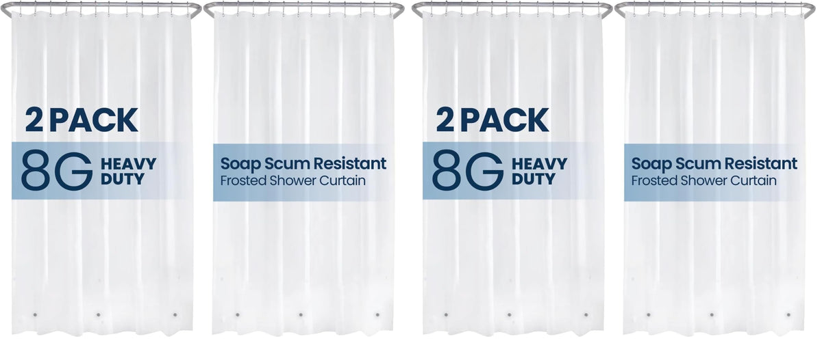 LiBa Shower Curtain PEVA 8G, 72x72 Inch Waterproof White